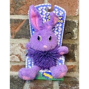 1999 Purple Bunny Koosh Ball Plush Figure Toy Stuffed Animal Rabbit OddzOn